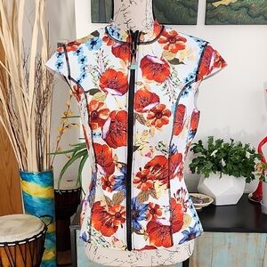 Seafolly Floral Full Zip Field Trip Scuba Sunvest